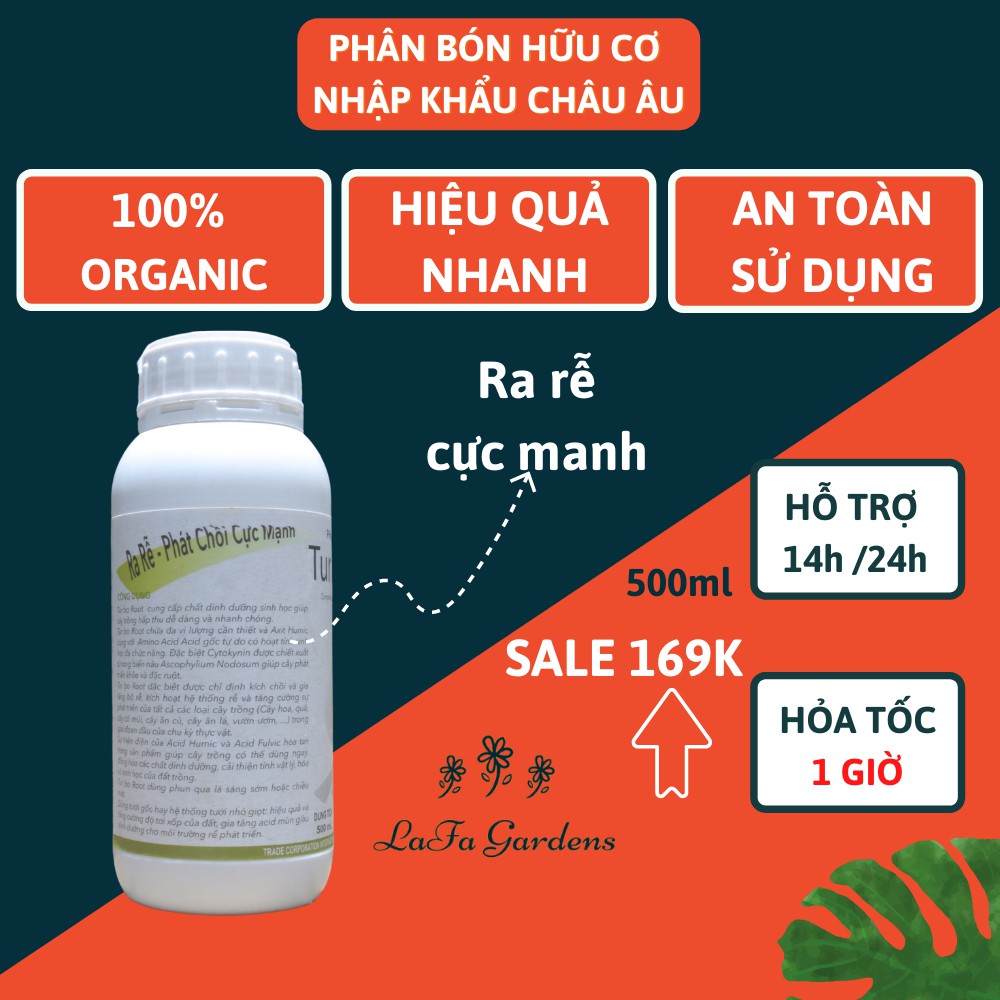 Phân bón turbo root chai 100ml, 500ml, 1000ml, màu đen đậm đặc, phân bón giúp cây ra rễ nhanh, dùng để ươm cây giống