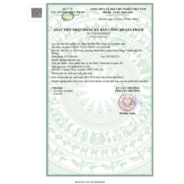 Canxi nước Osteocare Liquid bổ sung Canxi vitamin D và khoáng cho cả gia đình chai 200ml