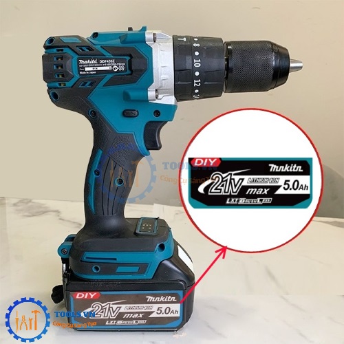 Tem Dán Vỏ Pin 21V 5.0AH Dành Cho Máy Khoan Pin, Bê Tông Makia 18v, 21v
