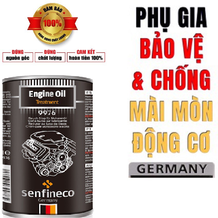 { Phụ Gia Ổn Định Nhớt} Senfineco 9976 – 300ML Engine Oil Treatment bảo vệ độ nhớt , Tăng chỉ số ,Giảm tiếng ồn động cơ.