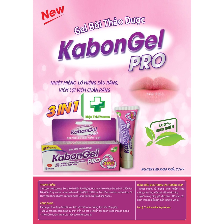 Nhiệt Miệng- KanbonGel Pro 3in1- Gel bôi thảo dược giảm Nhiệt miệng,Sâu răng,Viêm lợi, Viêm chân răng