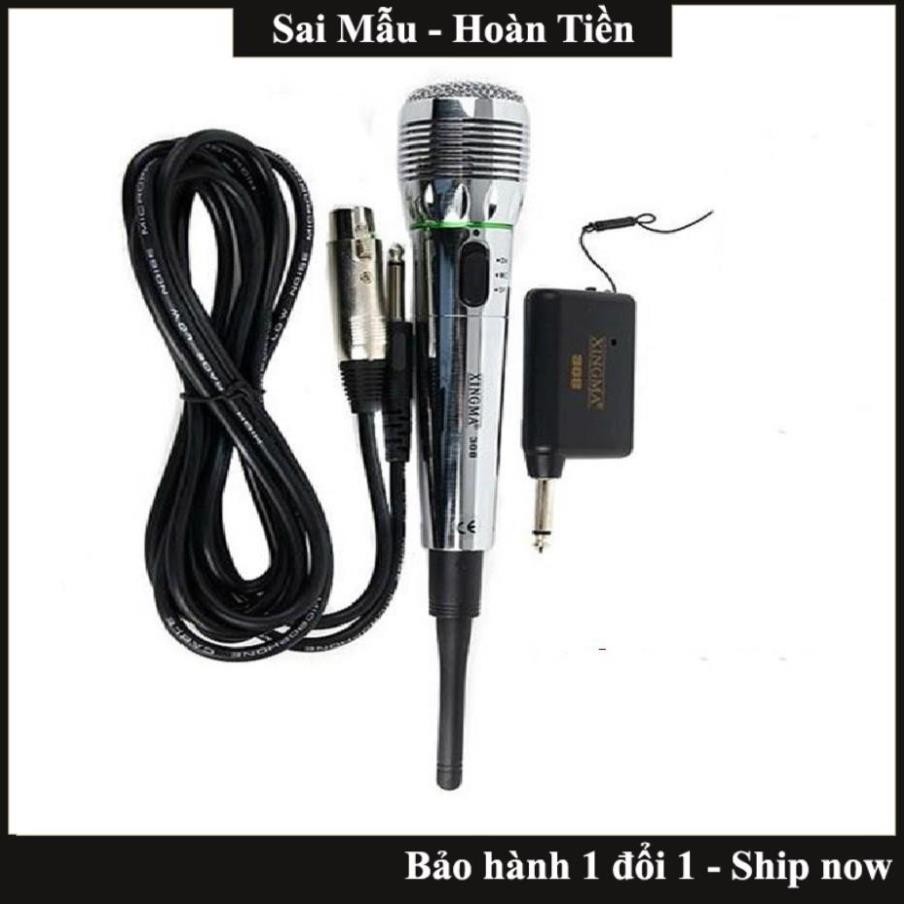 ⭐ Micro không dây kết hợp có dây 2 trong 1 đa năng giá rẻ Xingma AK-308G cao cấp, dùng cho âmly, loa kéo hát rong...