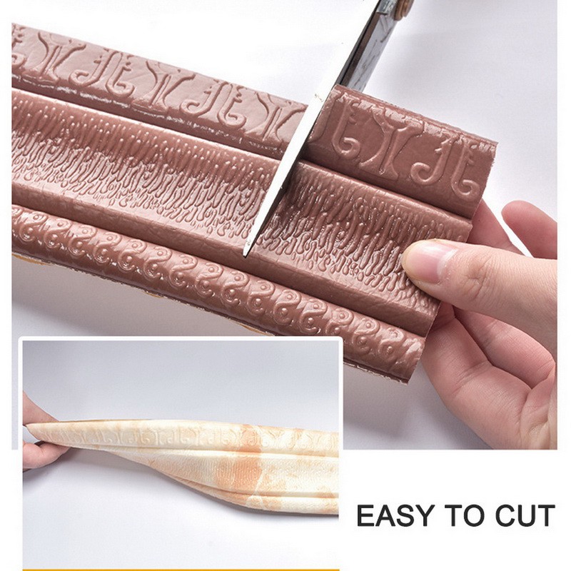 2.3m Xốp dán tường 3D Tường Trim Line Giấy dán tường Đường viền Tường chống thấm Đường viền Tường Chân tường Góc Sticker PE Foam tự dính Tường Sticker Trang trí nội thất