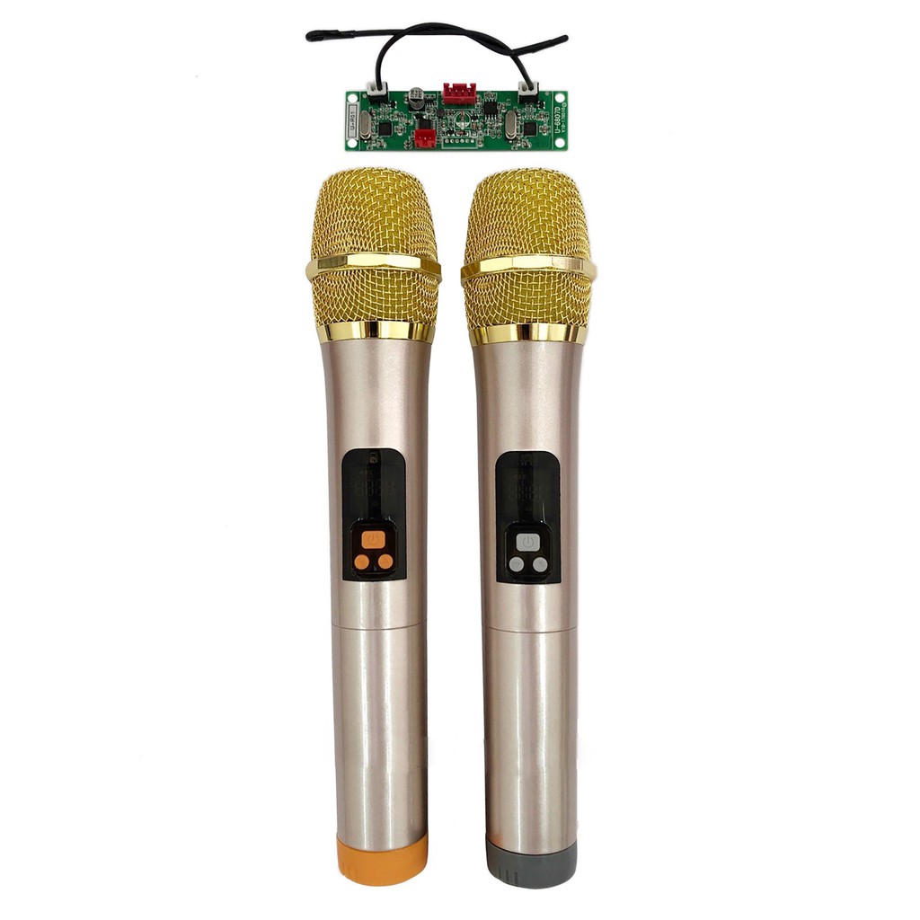Micro không dây UHF kèm bo mạch dành cho loa kéo (Vàng)