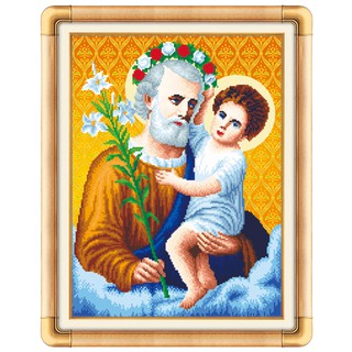 Tranh gắn đá hạt tròn Thánh Giuse 77395