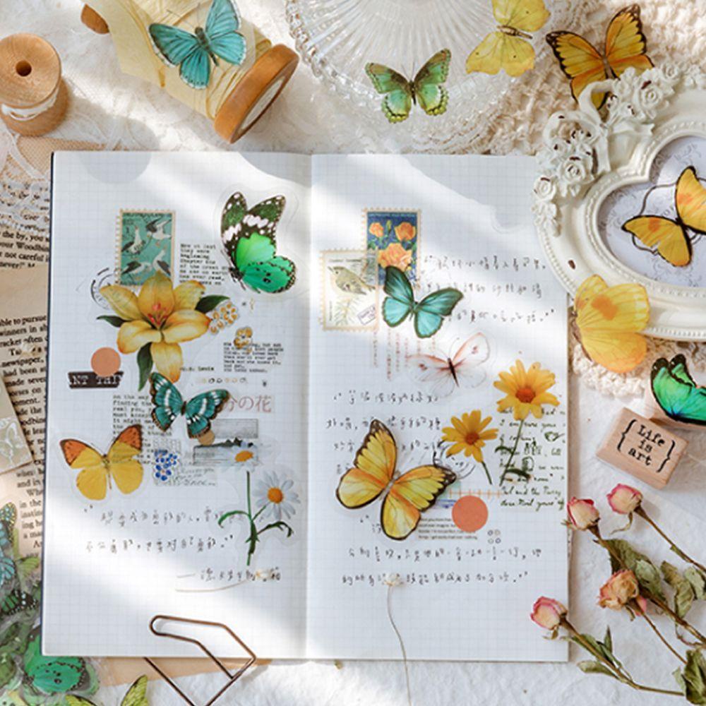 Sticker Dán Trang Trí Sổ Tay DIY Hình Bướm Nhiều Màu Sắc