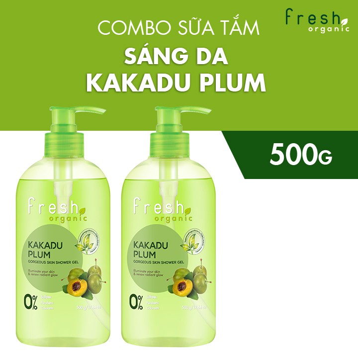 Combo 2 Sữa Tắm Fresh Organic Sáng Da 500g/chai