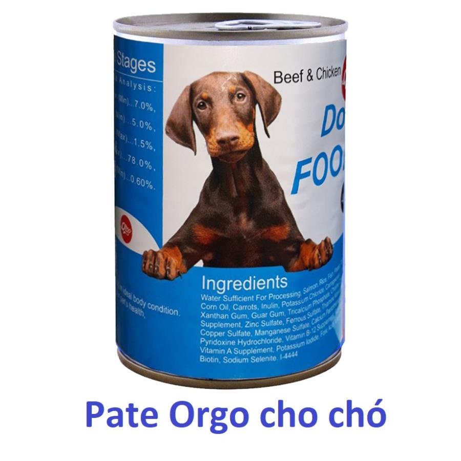 Pate cho chó Orgo dạng Lon 400gr Thức ăn mềm cho mọi loại chó - Thịt hộp chó