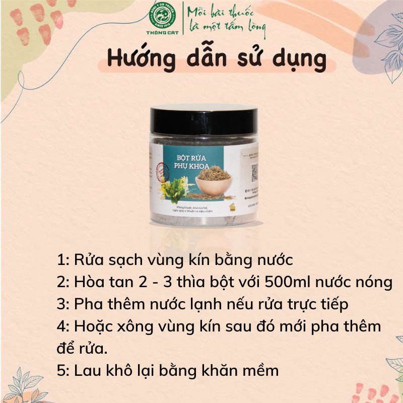 Bột rửa phụ khoa vệ sinh phụ nữ thảo mộc, giảm khí hư thay nước rửa phụ khoa Đông y gia truyền Thông Cát