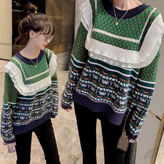 Áo Sweater Dáng Rộng Xinh Xắn Theo Phong Cách Retro Nhật Bản