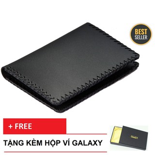 [Ví Mini] Ví Bóp Nhỏ Nam Nữ Handmade Da Thật Galaxy Store GVM03 (Đen) + Hộp Ví