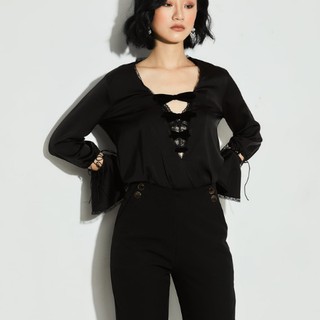 Áo Phối Nơ Ngực Hở Nữ Phong Cách AT MODA DE LITA