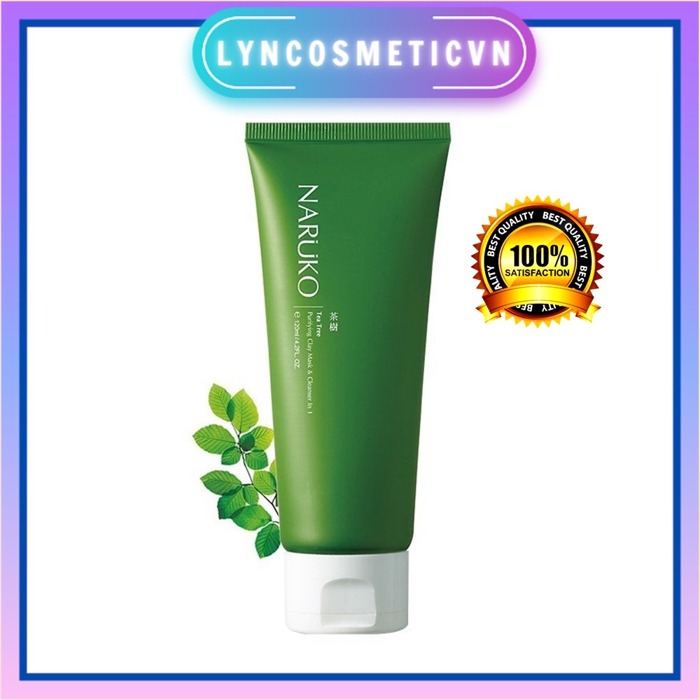 Sữa rửa mặt Bùn ngừa Mụn Chiết Xuất Tràm Trà  Na.r.u.k.o  Tea Tree Purifying Clay Mask & Cleanser In 1 120g