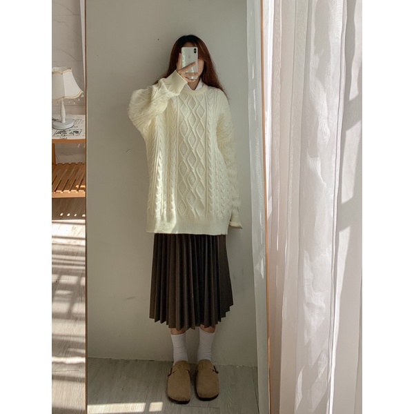 Áo sweater len vặn thừng