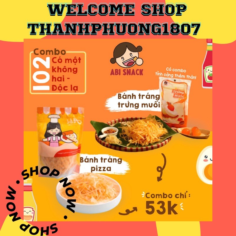 COMBO 2 BỊCH ĐỘC LẠ ABI( TRỨNG MUỐI+PIZZA) MUA 3 BỊCH TẶNG QUÀ