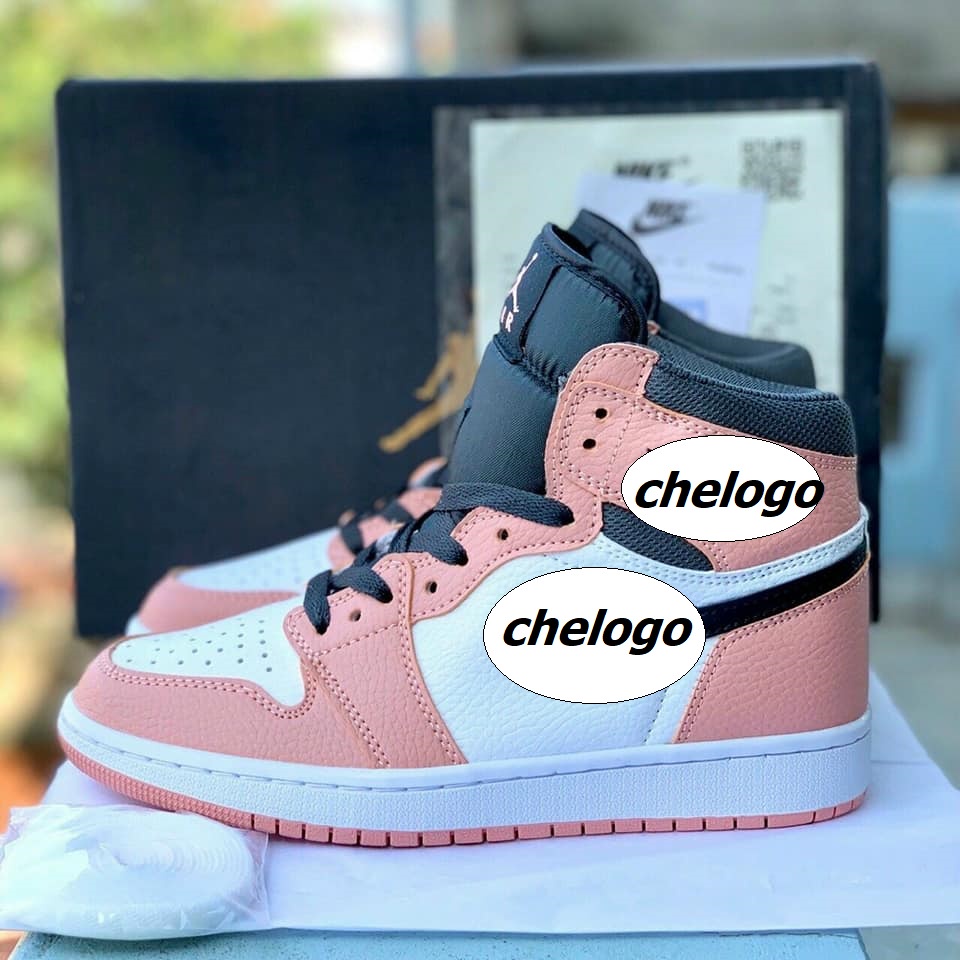 Giày thể thao màu hồng cổ cao cho nữ kèm box dây phụ tất đóng hộp cattong bảo vệ
