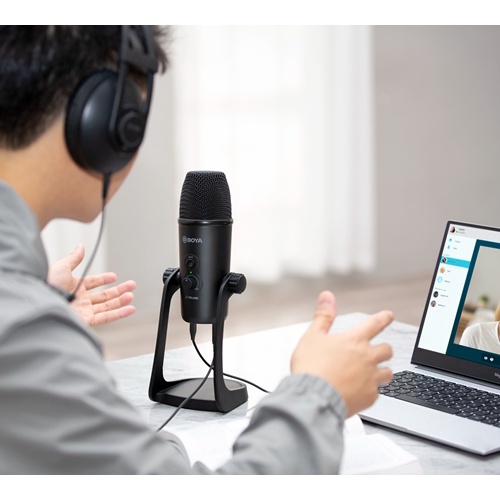 Mic thu âm BY-PM700 cho máy tính, PC để thu âm clip ASRM độ nhạy tiếng cao, làm podcast phát sóng, kênh radio