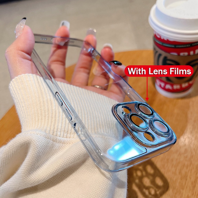 Ốp Điện Thoại Cứng Trong Suốt Chống Sốc HD Cho iPhone 13 12 11 Pro Max XS XR X 8 7 Plus + SE 2020