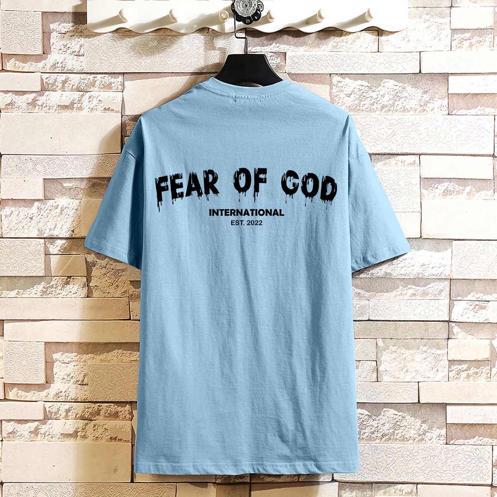 Áo thun nam nữ - Áo phông nam nữ UNISEX tay lỡ form rộng 100%COTTON mát mềm mịn in FEAR OF GOD