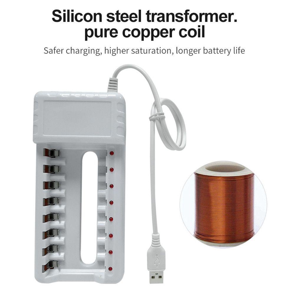 BTLIMER Đế Sạc Pin AA / AAA / Ni-MH Có Đèn LED Hiển Thị Tiện Dụng