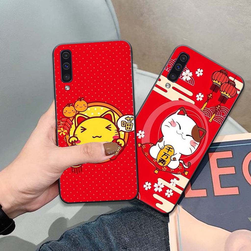 Ốp lưng Samsung A30S / A50 / A50S bộ hình TẾT Mèo thần tài may mắn MANEKI NEKO cực đáng yêu, siêu đẹp