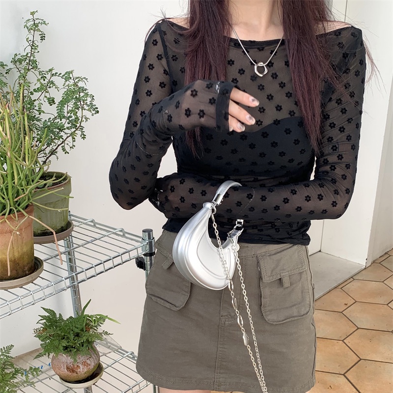 Áo Lưới Tay Dài Dáng Ôm Chống Nắng Thời Trang Mùa Hè Cho Nữ