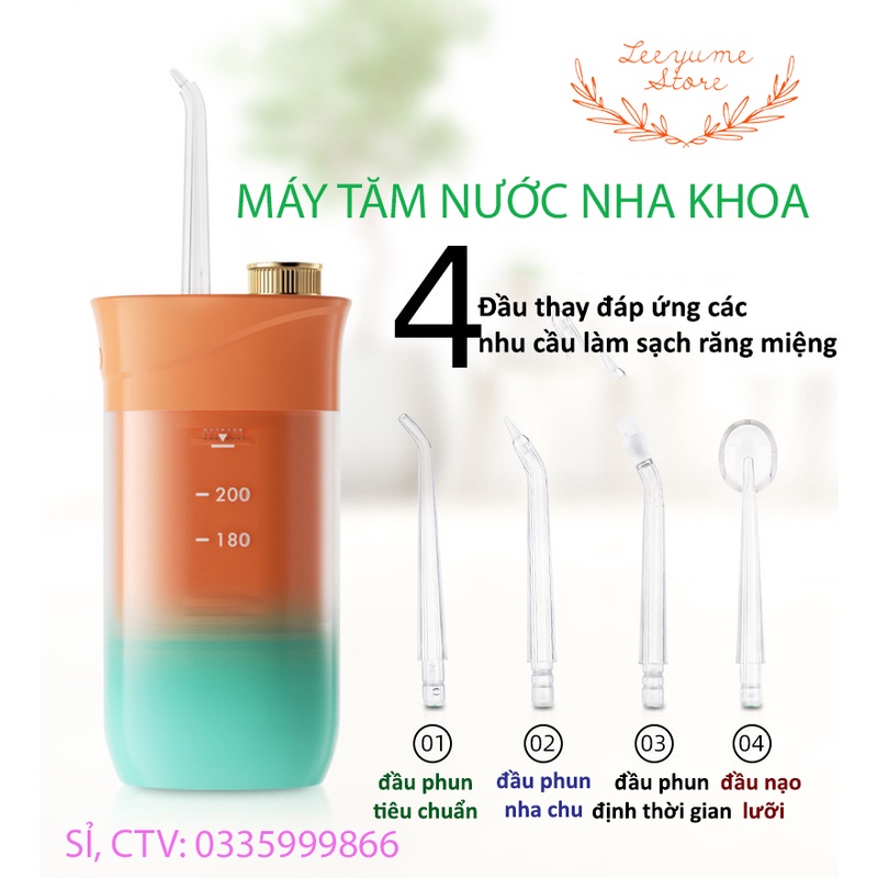 MÁY TĂM NƯỚC CAO CẤP KHÔNG DÂY VỆ SINH RĂNG MIỆNG - MÁY XỈA RĂNG AN TOÀN - BẢO HÀNH CHÍNH HÃNG