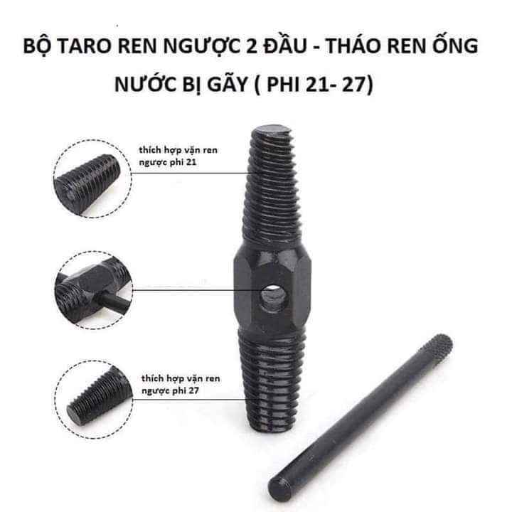 Mũi lấy ống nước gãy, mũi tháo ren ống nước gãy kèm tay quay nhỏ gọn cực kì hữu ích