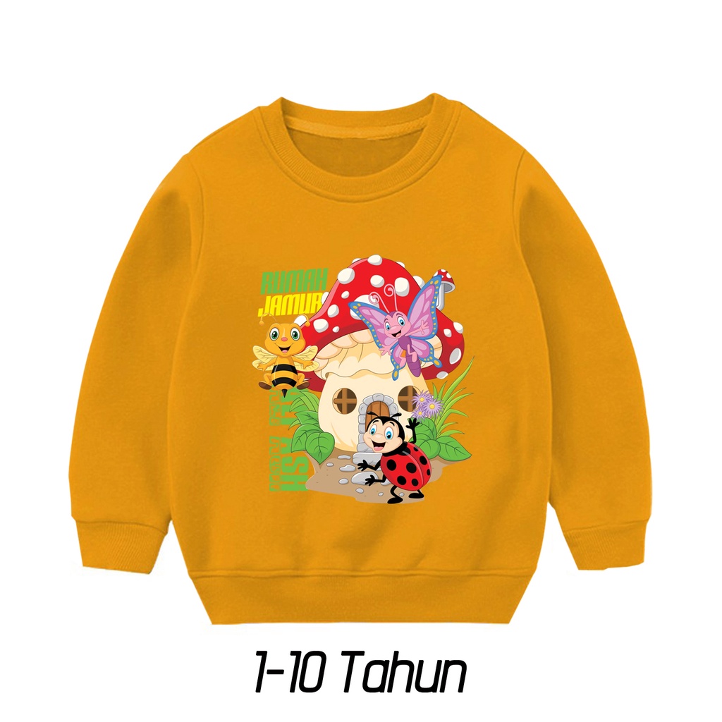 Áo Sweater Cotton Lông Cừu In Hình Nấm/Bướm/Bướm Dành Cho Bé 1-10 Tuổi