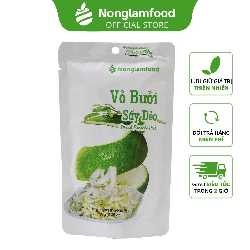 [Mã BMBAU50 giảm 7% đơn 99K] Vỏ Bưởi Sấy Dẻo Nonglamfood 25g | Healthy Snack | Healthy and Balance | Ăn vặt văn phòng