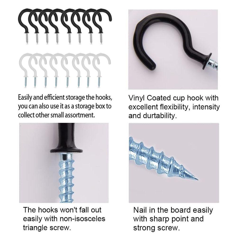 Set 25 Móc Treo Cốc Bằng Nhựa Mạ Màu Vàng Kèm Ốc Vít