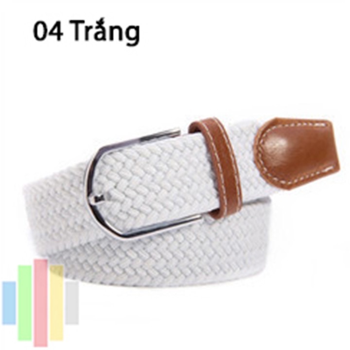 Thắt lưng vải dù co giãn bản 3,5 cm - nhóm màu trơn