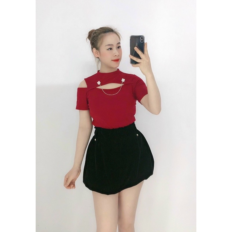 Áo cotton khoét ngực cài xích cực xinh [HOT NHẤT] chất siêu xịn
