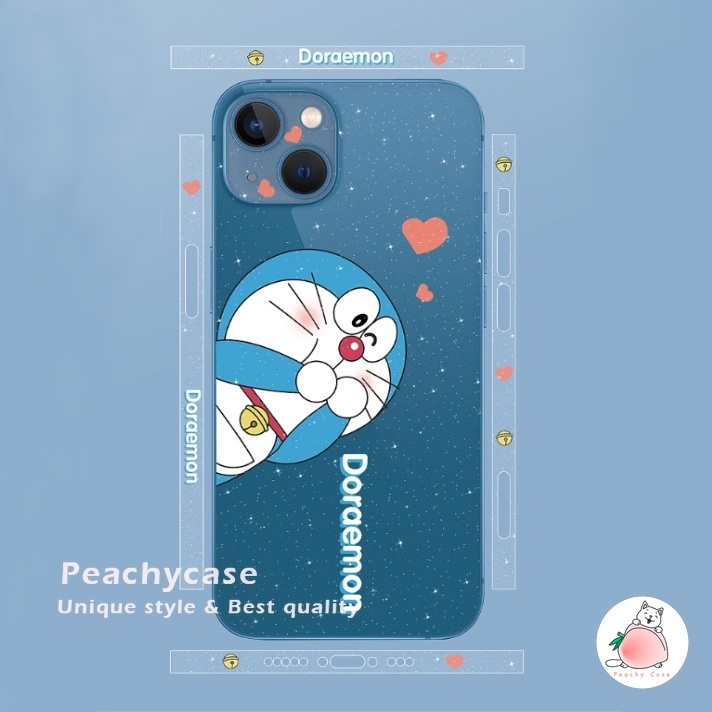 Miếng dán khung viền họa tiết hoạt hình Doremon Pikachu siêu mỏng cho IPHONE 13 12 PRO MAX 12PRO 13PRO 13PROMAX