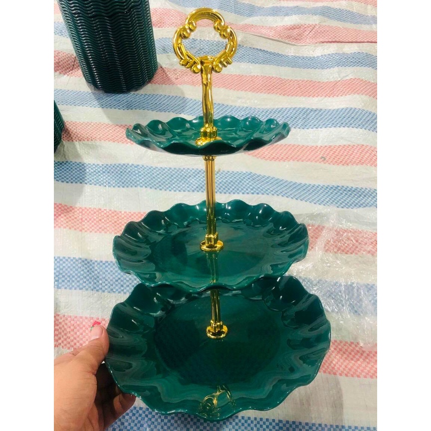 Khay Đựng Hoa Quả Bằng Nhựa 3 Tầng Quá Đẹp Tiện Dụng
