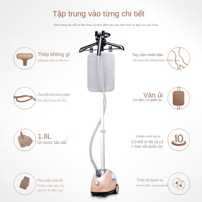 ◆☋Trái tim màu đỏ Máy ủi hơi nước lớn gia dụng quần áo cầm tay nhỏ Treo bàn điện đứng