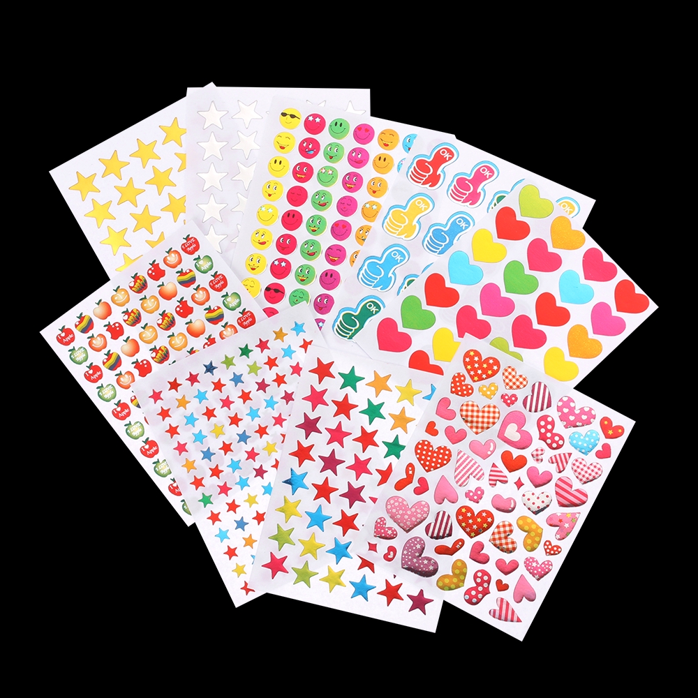 Set 10 miếng dán trang trí đồ thủ công nhiều mẫu mã xinh xắn tiện dụng cho bé