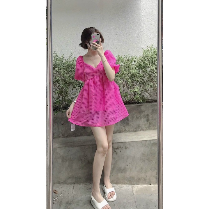 ÁO BBD CARO TAY PHỒNG VIBEA