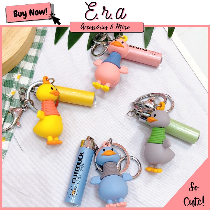 Móc Khoá Cute Duck Có Đèn Lazer ERASHOP 078184 - Phù Hợp Làm Quà Tặng, Treo Balo, Móc Khóa Xe, Siêu Rẻ Đẹp