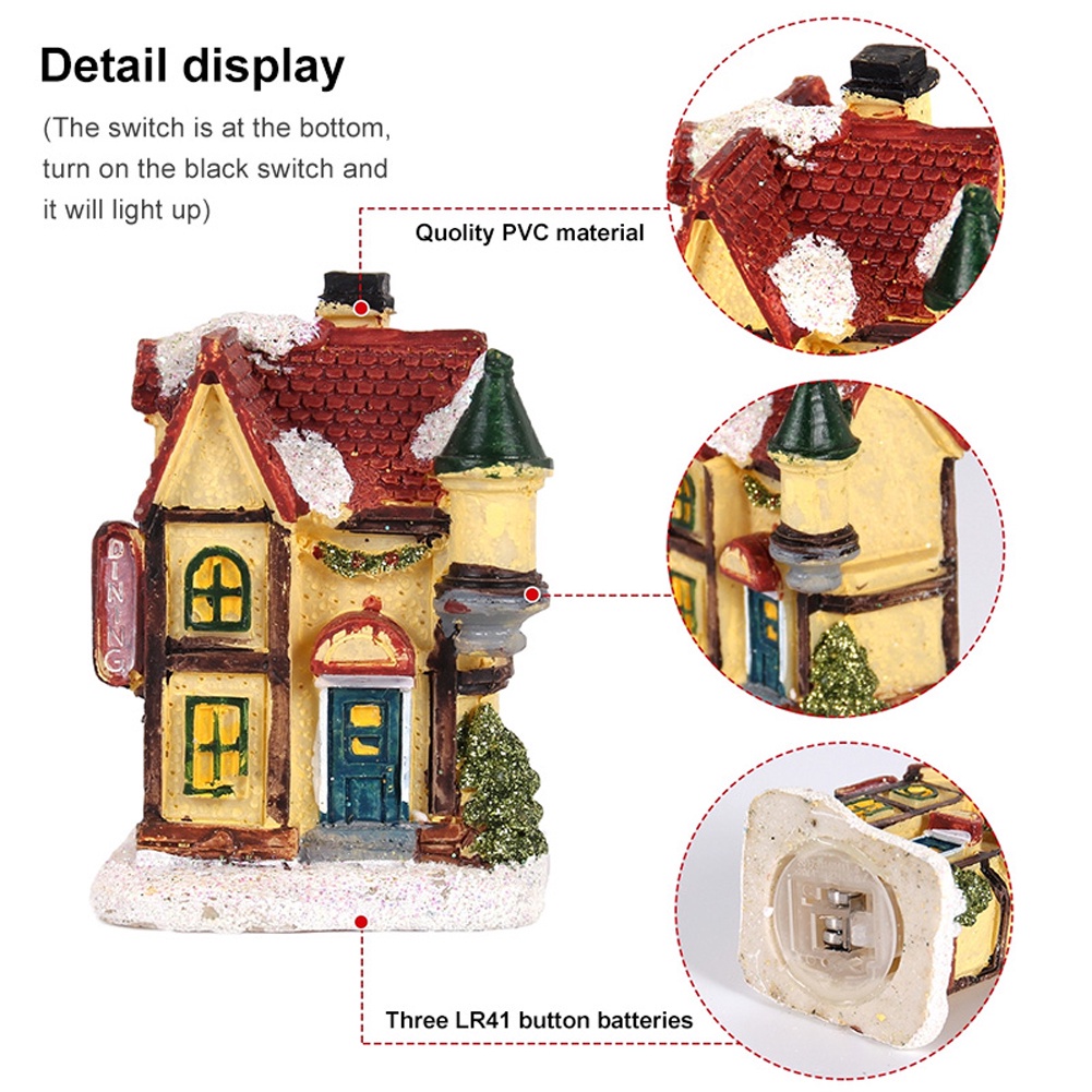 Ngôi nhà giáng sinh có đèn LED 2021 dùng trang trí nhà cửa