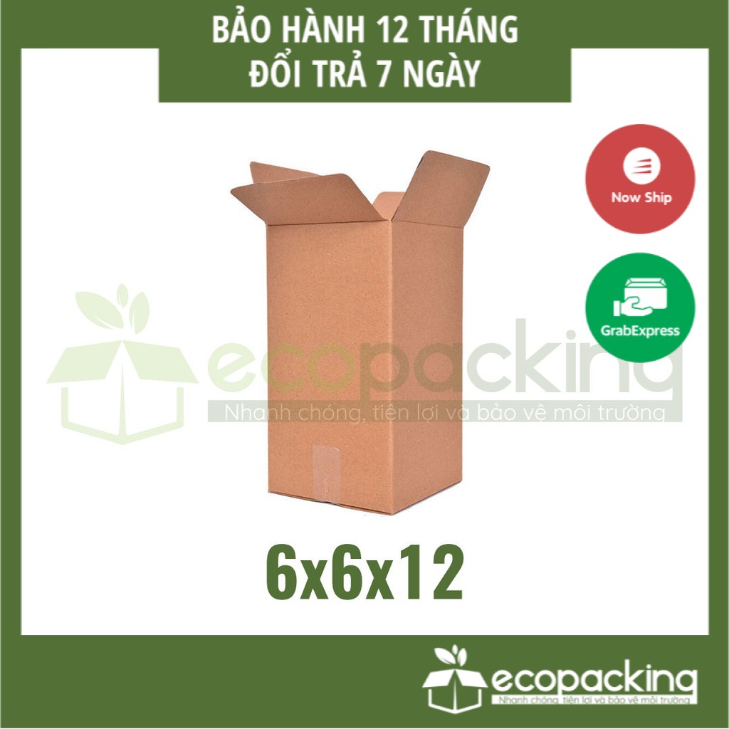 [XẢ KHO] Combo 50 thùng hộp carton 6x6x12 cm để đóng gói giao hàng