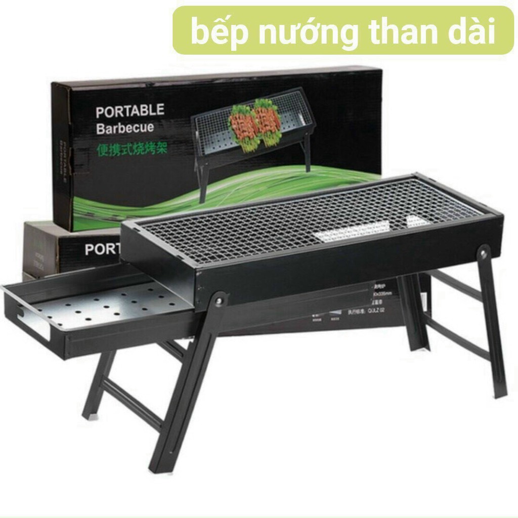 [ Size 60*22*32 cm ] Bếp nướng than hoa, than củi vuông dài không khói có vỉ nướng nhỏ gọn