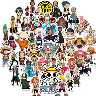 Bộ 50 miếng hình dán trang trí họa tiết hoạt hình one piece chống thấm nước