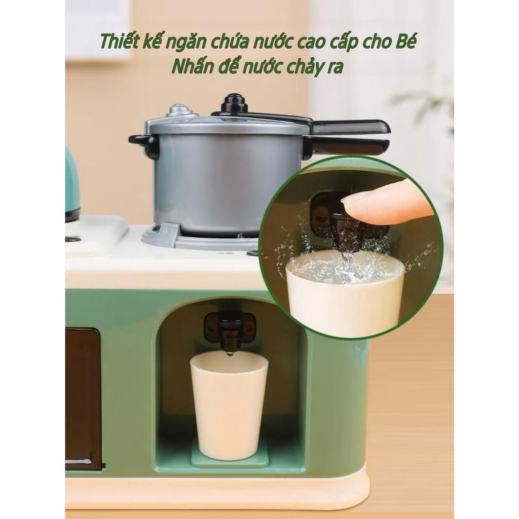 Bộ Bếp nấu ăn cho bé đa chức năng 30 chi tiết hiệu ứng hơi nước đồ chơi nhà bếp thế giới đồ chơi 1104
