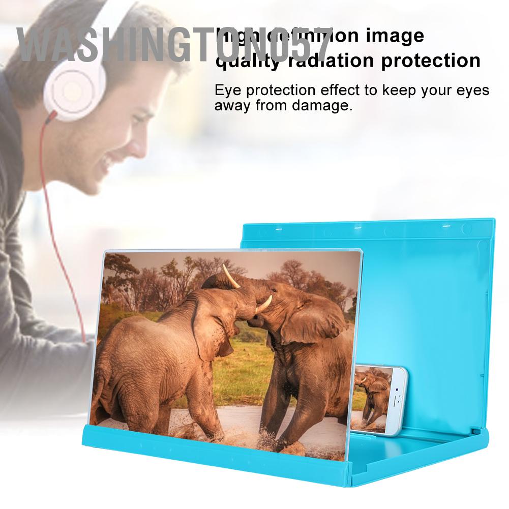 Washington057 3D 14 Inch Universal Screen Magnifier Smartphone Amplifier with Foldable Bracket for Video