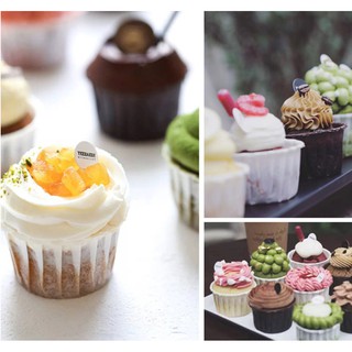 Set 50c, Set 100c Cupcake giấy NƯỚNG MUFFIN, Cupcake giấy nướng (chén giấy) mầu trắng,nâu _CT Mart Tam Trinh