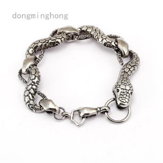 Vòng tay mạ bạc 925 mặt hình rắn độc đáo
