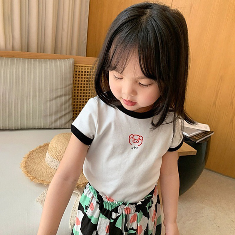 Áo Thun Tay Ngắn Cổ Tròn In Họa Tiết Hoạt Hình Phong Cách Hàn Quốc Thời Trang Mùa Hè Cho Nữ Se