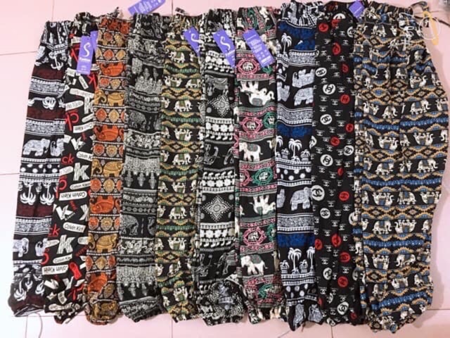 Quần lanh ống rộng bo alibaba 2c | BigBuy360 - bigbuy360.vn