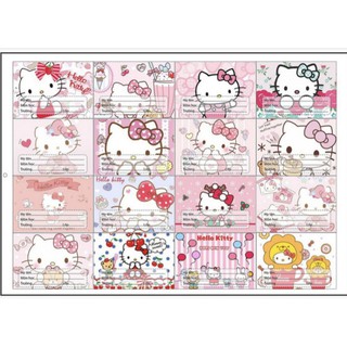 Combo 16 nhãn vở học sinh hello kitty